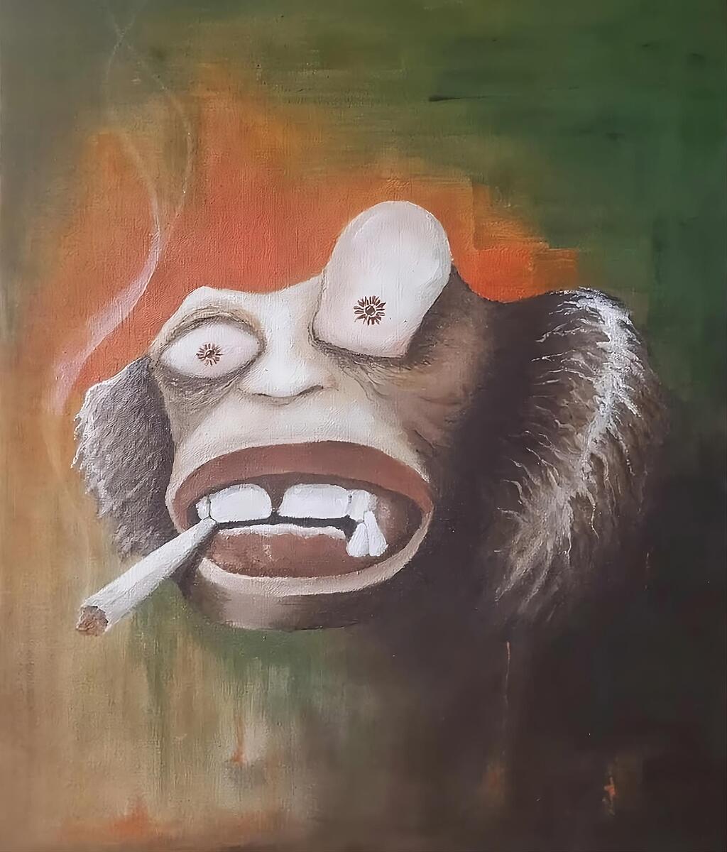 Bonobo The Smoking Monkey Print